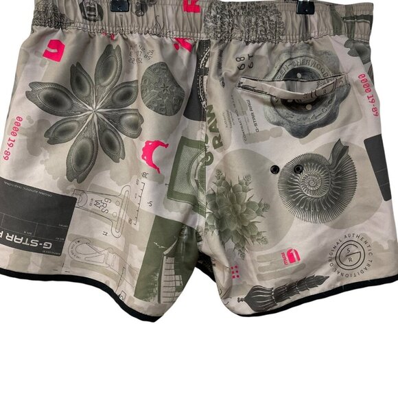 G-Star Raw Carnic All Over Print Swimming Shorts Men’s Size Large Elastic Waist - Picture 9 of 10